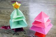 手工折纸圣诞树最简单（简单有趣的组合圣诞树）