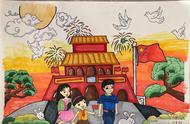国庆节绘画大全一等奖儿童（「走向我们的小康生活征集作品」儿童绘画《欢度国庆》）