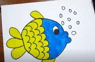 小孩子画鱼的最简单的方法（只需几步就能画出一条可爱的卡通鱼）