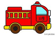 119消防车图片简笔画（分步画法）