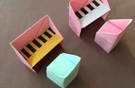 手工折纸钢琴的折法教案（迷你钢琴和椅子的折法）