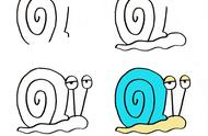 可爱的小蜗牛简笔画图片大全（跟着步骤）