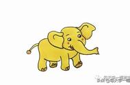 大象简笔画步骤图（每天学一幅简笔画--可爱大象简笔画画法步骤图片）
