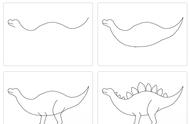 恐龙画法简笔画步骤图（拿去画）